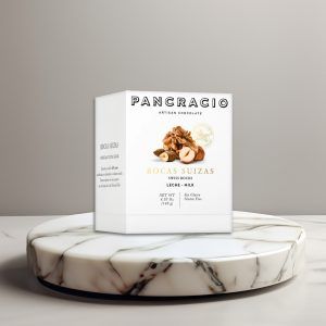 Caja Pancracio de rocas suizas con chocolate con leche.