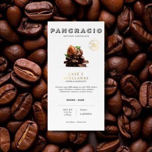 Chocolate negro Pancracio con café y avellanas.