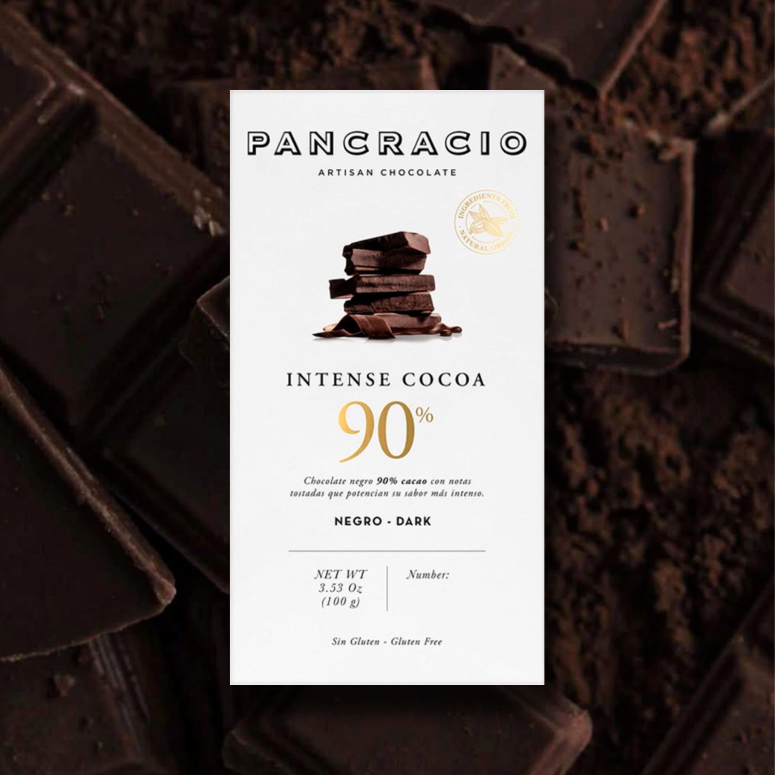 Chocolate negro Pancracio 90% cacao.