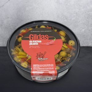 Gildas de anchoa picantes El Txicarrón del Norte en pack de 620 g — aperitivo vasco artesanal con anchoas del Cantábrico, piparras y guindilla.
