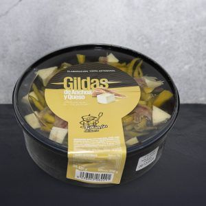 Gildas de anchoa y queso artesanas El Txicarrón del Norte en pack de 620 g — aperitivo vasco gourmet con anchoas del Cantábrico, queso cremoso, piparras y aceitunas.